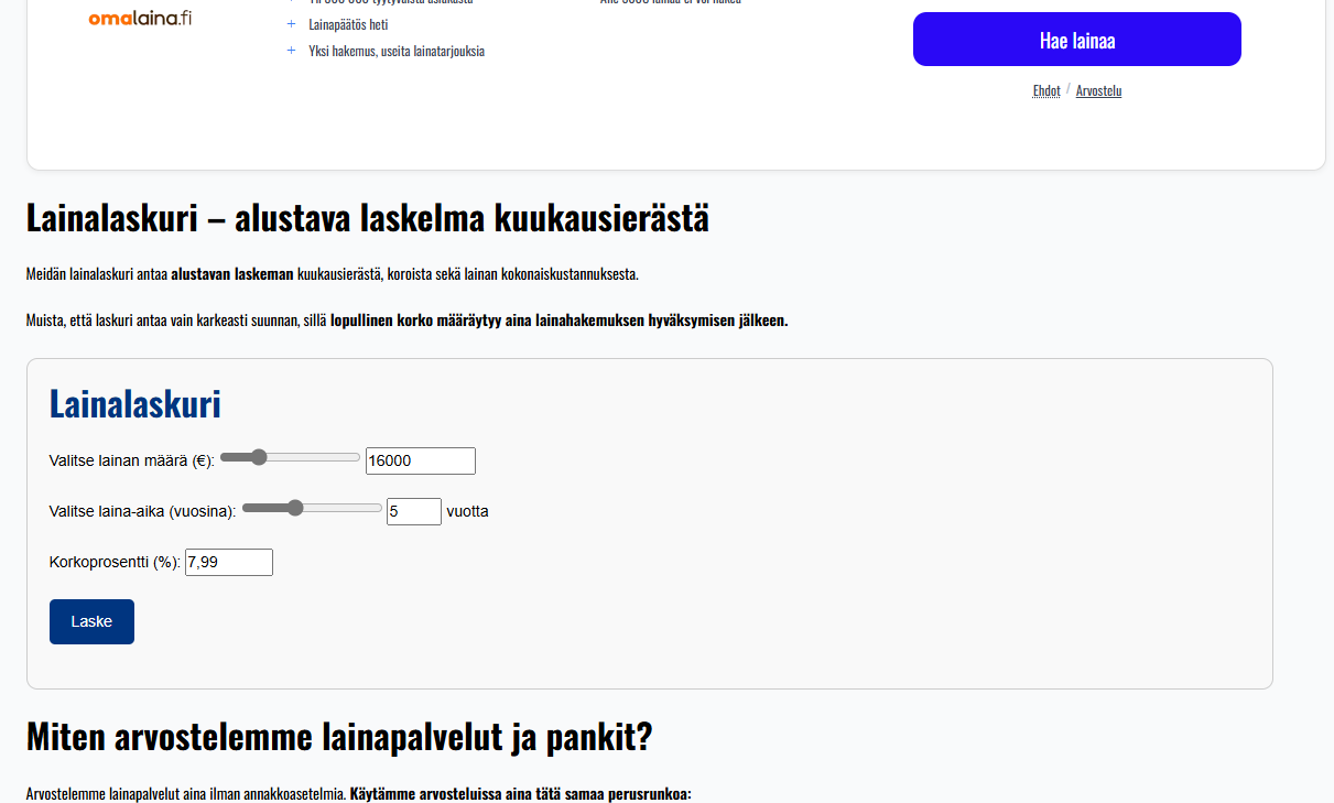 Lainaluotsi.fi - vertaile vakuudettomat lainat puolueettomalla sivustolla.